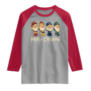 Merry Christmas Santa Raglan Shirt Vintage Wizard Holiday Season Cute Family Pajama TS10 Sport Gray Red Print Your Wear