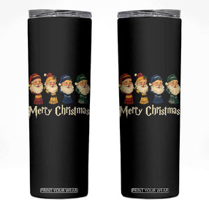 Merry Christmas Santa Skinny Tumbler Vintage Wizard Holiday Season Cute Family Pajama TS10 Black Print Your Wear