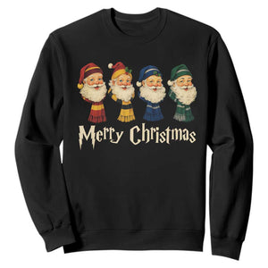 Merry Christmas Santa Sweatshirt Vintage Wizard Holiday Season Cute Family Pajama TS10 Black Print Your Wear