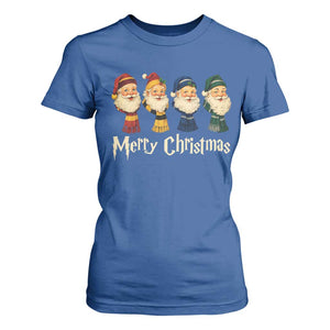 Merry Christmas Santa T Shirt For Women Vintage Wizard Holiday Season Cute Family Pajama TS10 Royal Blue Print Your Wear