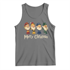 Merry Christmas Santa Tank Top Vintage Wizard Holiday Season Cute Family Pajama TS10 Black Heather Print Your Wear