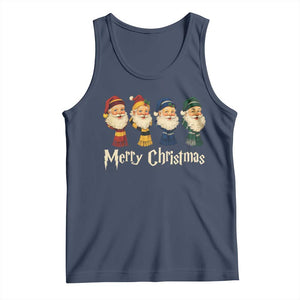 Merry Christmas Santa Tank Top Vintage Wizard Holiday Season Cute Family Pajama TS10 Navy Print Your Wear
