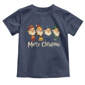 Merry Christmas Santa Toddler T Shirt Vintage Wizard Holiday Season Cute Family Pajama TS10 Navy Print Your Wear