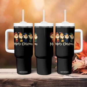 Merry Christmas Santa Tumbler With Handle Vintage Wizard Holiday Season Cute Family Pajama TS10 Print Your Wear