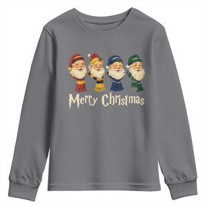 Merry Christmas Santa Youth Sweatshirt Vintage Wizard Holiday Season Cute Family Pajama TS10 Charcoal Print Your Wear
