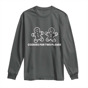 Cookies For Two Please Pregnancy Announcement Christmas Long Sleeve Shirt - Print Your Wear