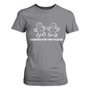 Cookies For Two Please Pregnancy Announcement Christmas T Shirt For Women TS10 Charcoal Print Your Wear
