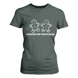Cookies For Two Please Pregnancy Announcement Christmas T Shirt For Women - Print Your Wear