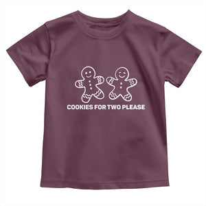 Cookies For Two Please Pregnancy Announcement Christmas Toddler T Shirt TS10 Maroon Print Your Wear
