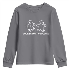 Cookies For Two Please Pregnancy Announcement Christmas Youth Sweatshirt TS10 Charcoal Print Your Wear