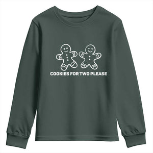 Cookies For Two Please Pregnancy Announcement Christmas Youth Sweatshirt TS10 Dark Forest Green Print Your Wear