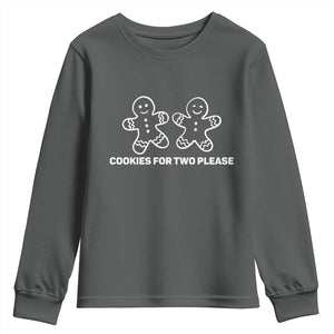 Cookies For Two Please Pregnancy Announcement Christmas Youth Sweatshirt TS10 Dark Heather Print Your Wear