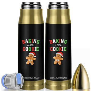 Christmas Pregnant Bullet Tumbler Baking A Little Cookie Maternity Pregnancy Announcement TS10 Black Print Your Wear