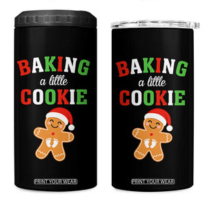 Christmas Pregnant 4 in 1 Can Cooler Tumbler Baking A Little Cookie Maternity Pregnancy Announcement TS10 One Size: 16 oz Black Print Your Wear
