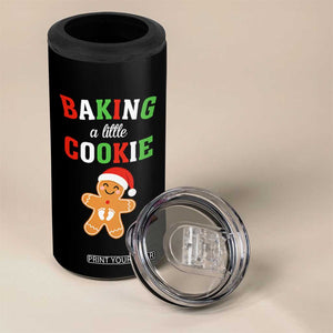 Christmas Pregnant 4 in 1 Can Cooler Tumbler Baking A Little Cookie Maternity Pregnancy Announcement TS10 Print Your Wear