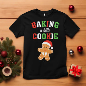 Christmas Pregnant T Shirt Baking A Little Cookie Maternity Pregnancy Announcement TS10 Black Print Your Wear