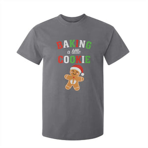 Christmas Pregnant T Shirt For Kid Baking A Little Cookie Maternity Pregnancy Announcement TS10 Charcoal Print Your Wear