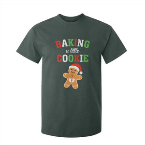 Christmas Pregnant T Shirt For Kid Baking A Little Cookie Maternity Pregnancy Announcement TS10 Dark Forest Green Print Your Wear