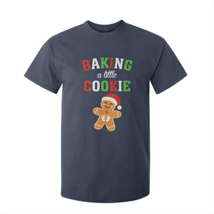 Christmas Pregnant T Shirt For Kid Baking A Little Cookie Maternity Pregnancy Announcement TS10 Navy Print Your Wear