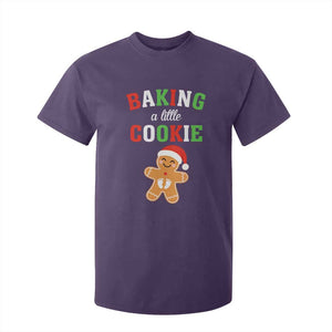 Christmas Pregnant T Shirt For Kid Baking A Little Cookie Maternity Pregnancy Announcement TS10 Purple Print Your Wear