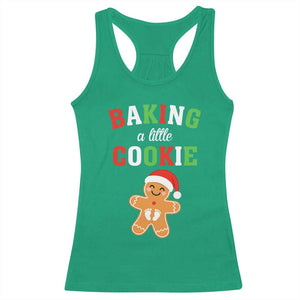 Christmas Pregnant Racerback Tank Top Baking A Little Cookie Maternity Pregnancy Announcement TS10 Irish Green Print Your Wear