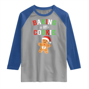 Christmas Pregnant Raglan Shirt Baking A Little Cookie Maternity Pregnancy Announcement TS10 Sport Gray Royal Print Your Wear