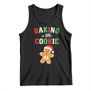 Christmas Pregnant Tank Top Baking A Little Cookie Maternity Pregnancy Announcement TS10 Black Print Your Wear