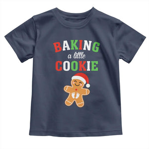 Christmas Pregnant Toddler T Shirt Baking A Little Cookie Maternity Pregnancy Announcement TS10 Navy Print Your Wear