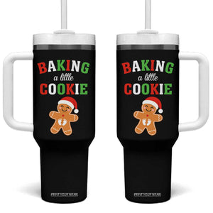 Christmas Pregnant Tumbler With Handle Baking A Little Cookie Maternity Pregnancy Announcement TS10 One Size: 40 oz Black Print Your Wear