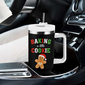 Christmas Pregnant Tumbler With Handle Baking A Little Cookie Maternity Pregnancy Announcement TS10 Print Your Wear
