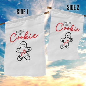 Christmas Pregnant Garden Flag Baking A Little Cookie Maternity Gingerbread TS10 Print Your Wear