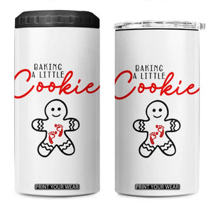 Christmas Pregnant 4 in 1 Can Cooler Tumbler Baking A Little Cookie Maternity Gingerbread TS10 One Size: 16 oz White Print Your Wear