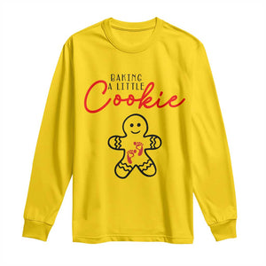 Christmas Pregnant Long Sleeve Shirt Baking A Little Cookie Maternity Gingerbread TS10 Daisy Print Your Wear