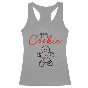 Christmas Pregnant Racerback Tank Top Baking A Little Cookie Maternity Gingerbread TS10 Sport Gray Print Your Wear