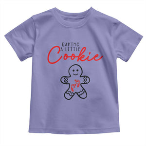 Christmas Pregnant Toddler T Shirt Baking A Little Cookie Maternity Gingerbread TS10 Violet Print Your Wear