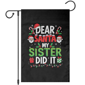 Dear Santa My Sister Did It Funny Christmas Garden Flag Boys Girls Kids TS10 Black Print Your Wear