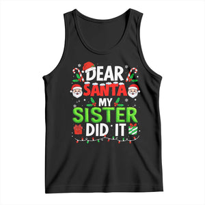 Dear Santa My Sister Did It Funny Christmas Tank Top Boys Girls Kids TS10 Black Print Your Wear