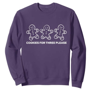 Cookies For Three Please Pregnancy Announcement Christmas Sweatshirt TS10 Purple Print Your Wear