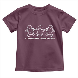 Cookies For Three Please Pregnancy Announcement Christmas Toddler T Shirt TS10 Maroon Print Your Wear
