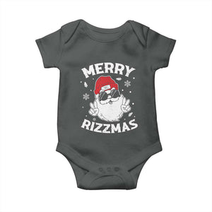 Funny Christmas Santa Baby Onesie Merry Rizzmas Kids Teens School TS10 Dark Heather Print Your Wear