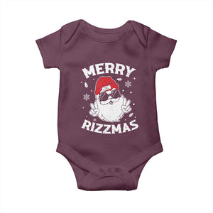 Funny Christmas Santa Baby Onesie Merry Rizzmas Kids Teens School TS10 Maroon Print Your Wear