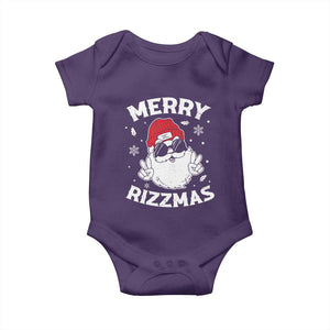 Funny Christmas Santa Baby Onesie Merry Rizzmas Kids Teens School TS10 Purple Print Your Wear