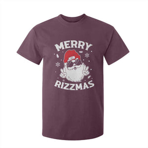 Funny Christmas Santa T Shirt For Kid Merry Rizzmas Kids Teens School TS10 Maroon Print Your Wear