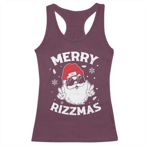 Funny Christmas Santa Racerback Tank Top Merry Rizzmas Kids Teens School TS10 Maroon Print Your Wear