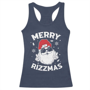 Funny Christmas Santa Racerback Tank Top Merry Rizzmas Kids Teens School TS10 Navy Print Your Wear
