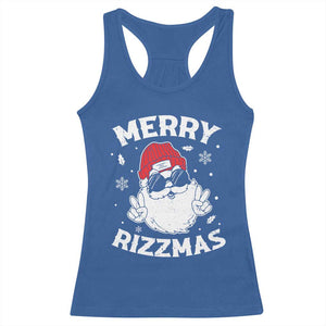 Funny Christmas Santa Racerback Tank Top Merry Rizzmas Kids Teens School TS10 Royal Blue Print Your Wear