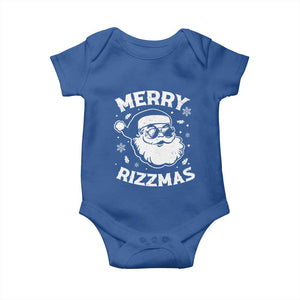Funny Christmas Santa Claus Baby Onesie Merry Rizzmas Kids Teens School TS10 Royal Blue Print Your Wear