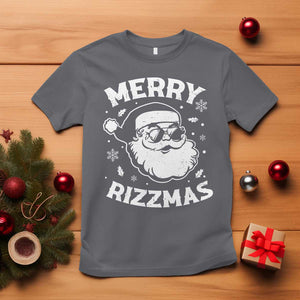Funny Christmas Santa Claus T Shirt Merry Rizzmas Kids Teens School TS10 Charcoal Print Your Wear