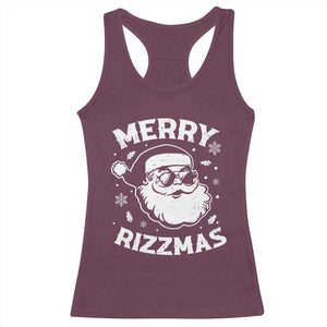Funny Christmas Santa Claus Racerback Tank Top Merry Rizzmas Kids Teens School TS10 Maroon Print Your Wear
