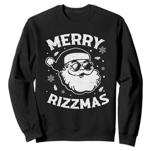 Funny Christmas Santa Claus Sweatshirt Merry Rizzmas Kids Teens School TS10 Black Print Your Wear